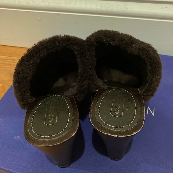 Slip on clog for the Fall and Winter Season. 
COACH IVANKA FAUX FUR SANDALS - Picture 3 of 4